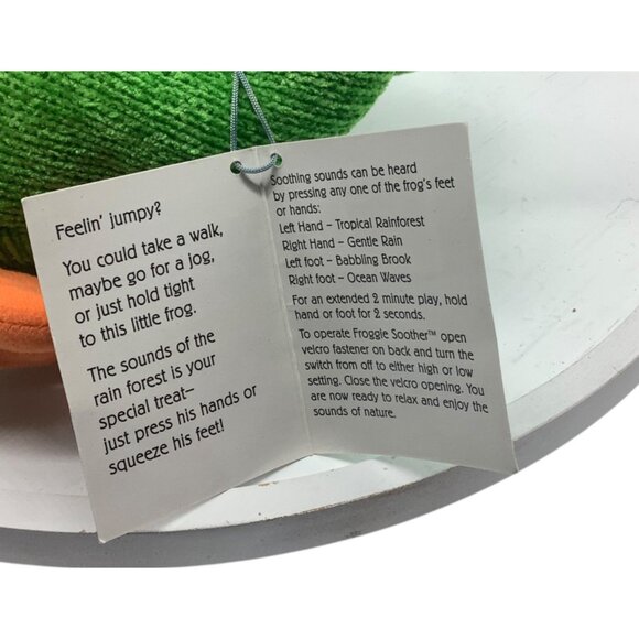Froggie Sound Soother Plush Toy Relaxing Nature Sounds Green Orange WORKS 10" - Picture 3 of 8
